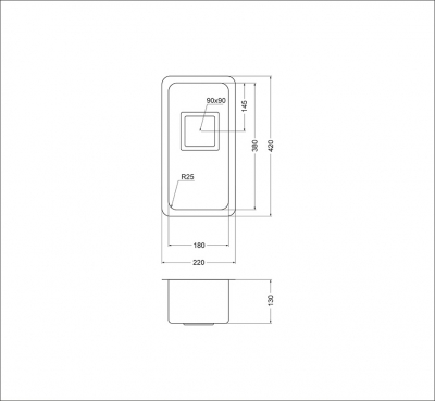 Мойка Oulin OL-0361 square