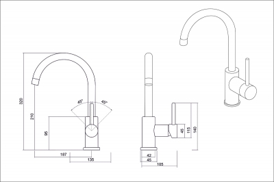 Смеситель Oulin OL-8006